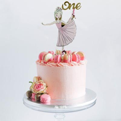 China Fashional One Dance Girl High Quality Acrylic Cake Topper For Baby Birthday Party Cake Decoration for sale