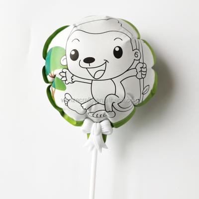 China DIY Self-inflated kids doodle self paint inflatable balloons set with stick for kids gift Ninos doodle globo for sale