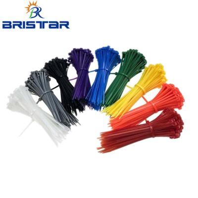 China Nylon plastic BRISTAR Black white optional 300mm wire line nylon tie plastic reusable cable ties for sale