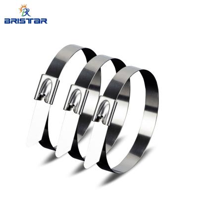 China BRISTAR Heavy Duty Ties Stainless Steel Locking Ties Metal Cable Tie Wraps Stainless steel zip ties for sale