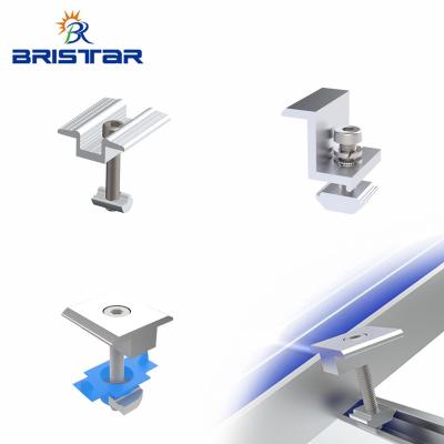 China Framed PV modules BRISTAR solar roof mounting rack system middle clamps supplier aluminum PV panels mid & end clamp for sale