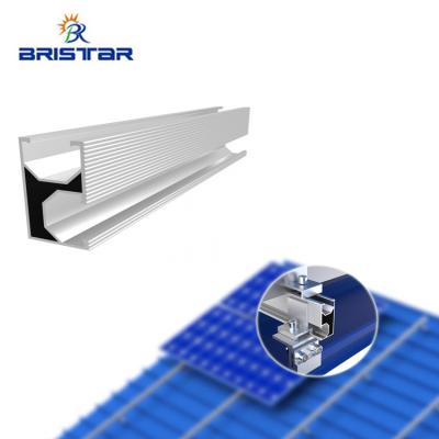 China Solar PV Panel BRISTAR Wholesale PV Anodized Aluminum Profile Solar Rail Panel Mounting Mini Rails kits for sale