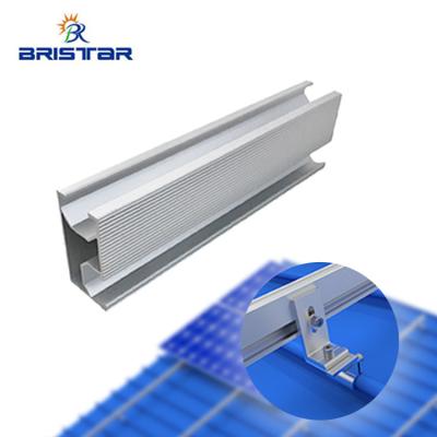 China Solar Mounting System BRISTAR Aluminum 6005-T5 Solar Roof Rail Pv Panel Fixed Mounting Structure for sale