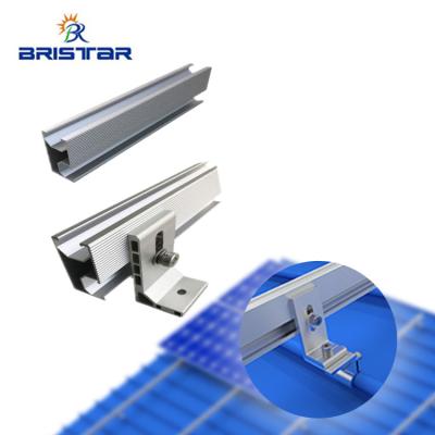 China Solar PV Panel BRISTAR Solar aluminum panel rails profiles 6005 T5  extrude rail hardware bracket PV installation for sale