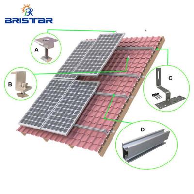 China Solar Panel Mounting System BRISTAR Clay Tile Roof PV Solar Panel Mounting Brackets Structure Rack for sale