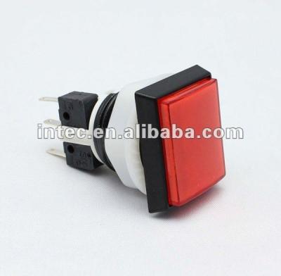 China rectangle push button switch red plastic electric push button switch with LED light emergency button F001526 for sale