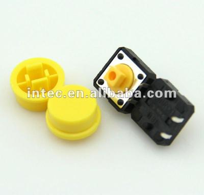 China F0361 12*12*12mm Tact Switch / Round Cap F0361 Yellow Mini Tact Switch Plastic Tactile Button Switch for sale