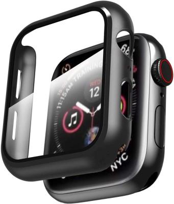 China Plastic Apple Watch Case with HD Clear Space Ultra-thin Full Coverage Screen Protector for iWatch Series 6/SE/5/4/3/2/1 for sale