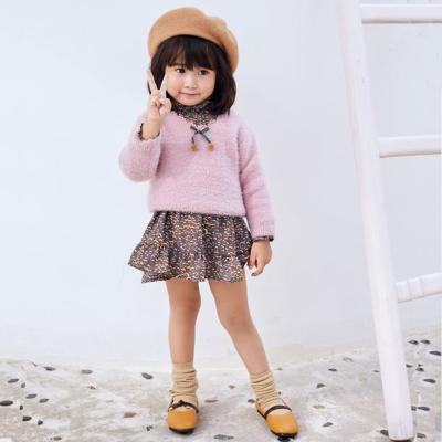 China New Baby Winter Wool Crochet Neck Lovely Soft Anti-shrink Mink Hair Long Sleeve Sweater For Girls Birthday Party for sale