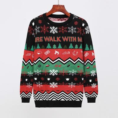 China Wholesale Custom Multicolor Striped Sweater Knitted Pattern Christmas Jumpers Unisex Christmas Sweater Anti-Shrink for sale