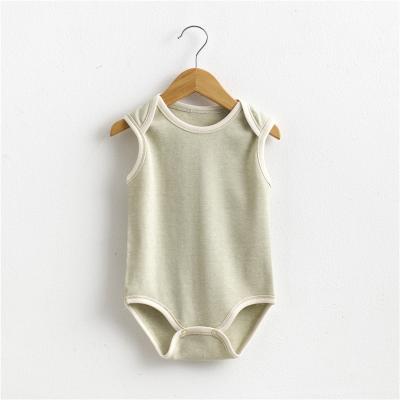 China Wholesale Baby Clothes 100% Cotton Cheap Organic Sleeveless Infant Rompers Baby Clothes 0-3 Months for sale