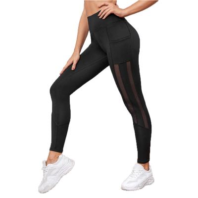 China High Waist Breathable Lovers, Abdomen, Peach Hip Mesh Pouch Stitching Design, Sports Fitness Yoga Gaiters, Amazon Women for sale