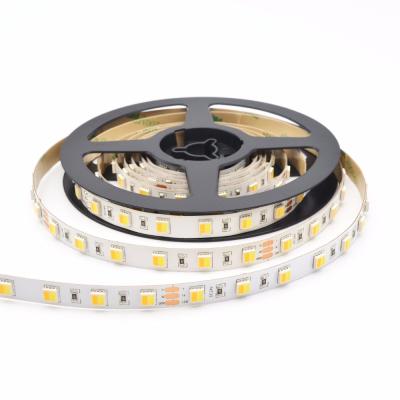 China Led Strip 24V/12V 5050 WW+CW 2in1 Tow Dual Color TDC 60LEDs/M LED Strip Warm White To White Adjustable Flexible Strip Light Strip for sale