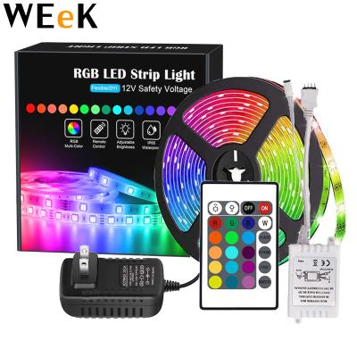 China LANDSCAPE 5M RGB LED Strip 5050 DC12V LED Tape Light RGB Tape Flexible SMD Diode Strip With 24K Remote for sale