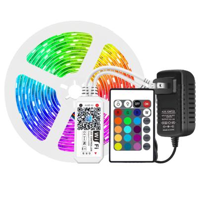 China Landscape Lights WiFi Smart RGB Strip Lights Kit 5m 16.4ft Google Home/Alexa Echo Wifi Music Sync Controller Remote Travel Light for sale