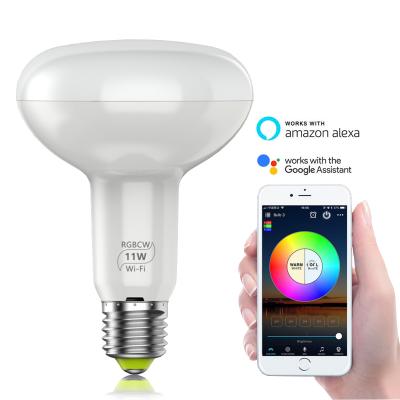 China Homes smart BR30 light bulb compatible with Alexa and Google home LED RGB color Dimmable wifi bulb for sale