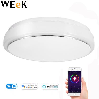 China Timer Setting 60W RGBWC Dimmable LED Ceiling Panel Lamp Down Light WIFI Smart Work with Amazon Alexa Google Home 32*32*10cm for sale