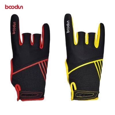 China (10 lbs) Free sample two customization boodun 40-49kg fingers high quality unisex sports gloves unisex durable rolling gloves in wrist support for sale