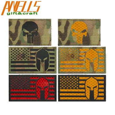 China Team Patch Reversed Tactical Seal Viable Multicam Hook Badge and USA Flag Black Infrared Reflective Patch Patch for sale