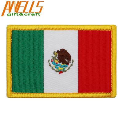 China Iron On Embroidery Patch For Apparel Mexico Flag Embroidered Mexican Military Tactical Patch National Emblem Embroidery Patch for sale