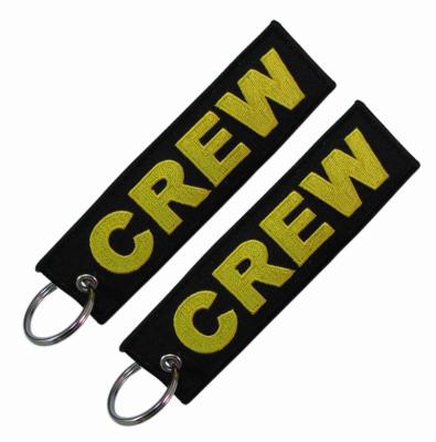 China Twill fabric+embroidered Customized Logo Design Flight Embroidery Keychain For Air Crew for sale