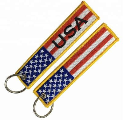 China Promotion Gift Aircraft Embroidery Embroid Key Chain Custom Key Tag for sale