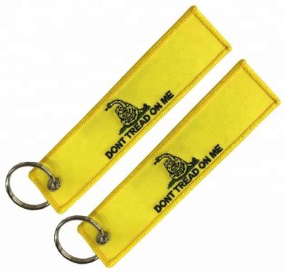 China Custom Promotional Gift Fabric Flat Embroidery Key Chain for sale