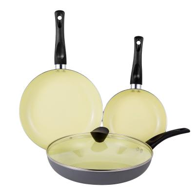 China REDMOND 3 PCS Sustainable Kitchen Non Stick Cookware Sets Stainless Steel Coating Enamel Nonstick Frying Pans for sale