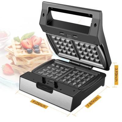 China Electric Stainless Steel Mini Sandwich Bread Egg Waffle Maker Adjustable Thermostat 2 Slice for sale