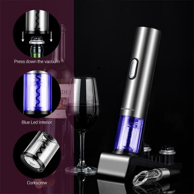 China Stored Automatic Rechargeable Electric Wine Bottle Opener Wine Opener Gift Box Set With Charger for sale