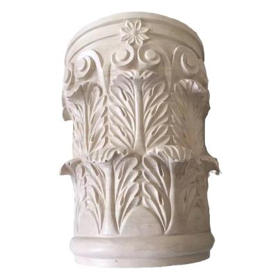 China Modern Building Project Villas Roman Column Moca Cream Limestone Stone Wall Cladding for sale