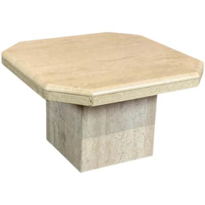 China Simple light luxury indoor luxury travertine stone sofas living room furniture nature stone modern design side table for sale