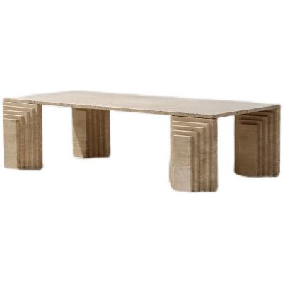 China European Style Nature Stone Marble Retangular Table Top With Special Low Travertine Coffee Table for sale