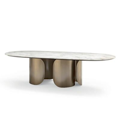 China High quality useful dining table nature stone luxuries oval dining table for sale