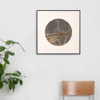 China Picture Classic Decoration Blade Natural Stone Landscape Painting With Square Frame Wall Art Decoration for sale