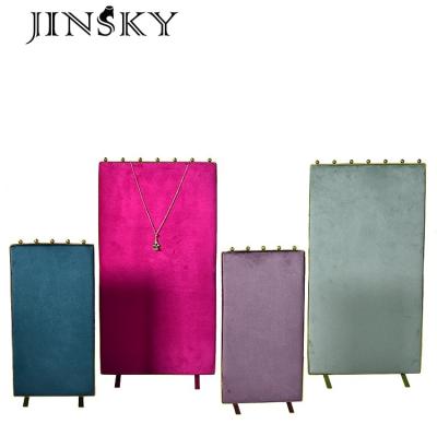 China Simple Velvet Movable Pendant Jewelry Display Props Large Capacity Necklace Display Stand for sale