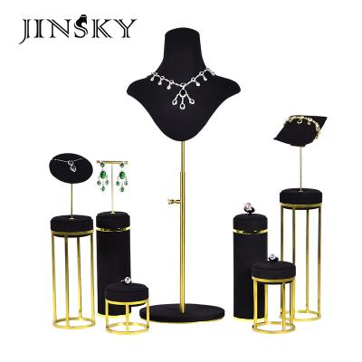 China JINSKY Fashionable Jewelry Display Set Holder for Earring Ring Necklace Bust Jewelery Organizer for sale