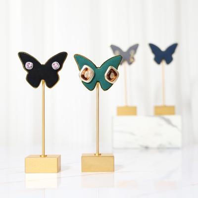 China JINSKY Simple Modern Luxury Earrings Stand Unique Design Jewelry Display Stand Velvet Earring Rack for sale