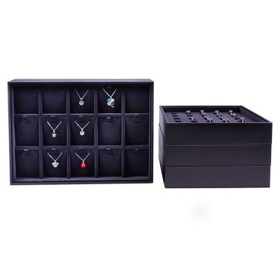 China Jewelry Display JINSKY Black Necklace Storage Dish Box Pallets Tray Jewelry Display Ring Earrings for sale