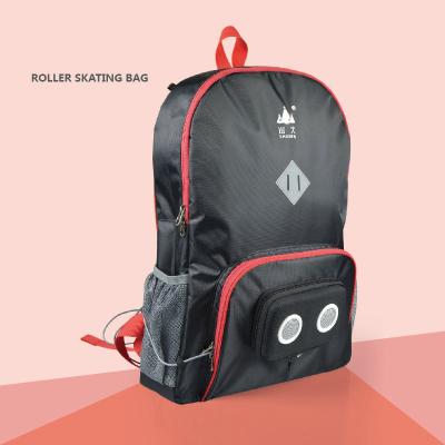 China Roller skating Backpack With Built In Speakers Black with red edge LH03 for sale