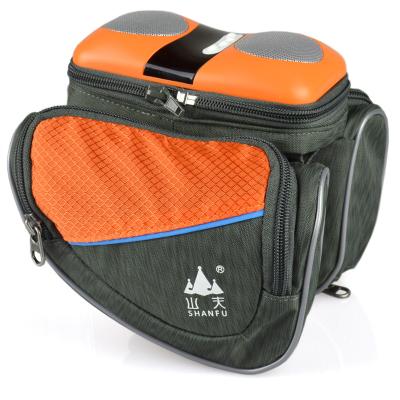 China Two Horns Bicycle Speaker Bag With Bluetooth Connection 1500mA Lithium Battery for sale