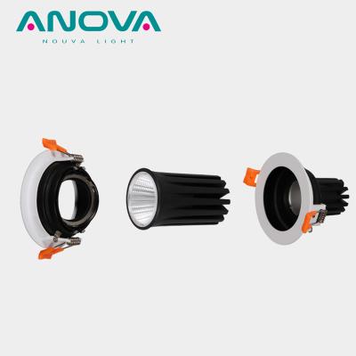 China Anti-glare spot fixtures high quality aluminum recessed tilt led downlight frame mr16 projector housing cover for sale