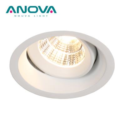 China Modern Aluminum Anti-Glare Swing 7W Cob Recessed LED Dimmable Fixture Adjustbale Downlights for sale