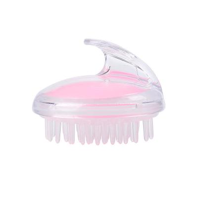 China All Natural Silicone Transparent Bath Brush Mini Head Massager Shampoo Palm Brush for sale