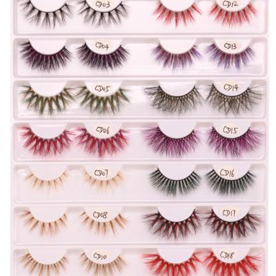 China 3D Effect Amazon Sells Long Mink Eyelash Extensions Bulk Tray 25mm 3D Tapered Fluffy Colorful Vendor for sale