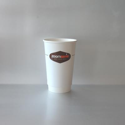 China Double Wall Disposable Logo Printed Disposable 16oz Paper Coffee Cups for sale