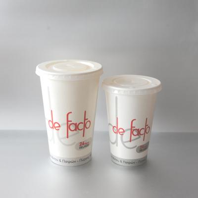 China China Disposable Custom Cold Drink Paper Cups With Plastic Cover for sale