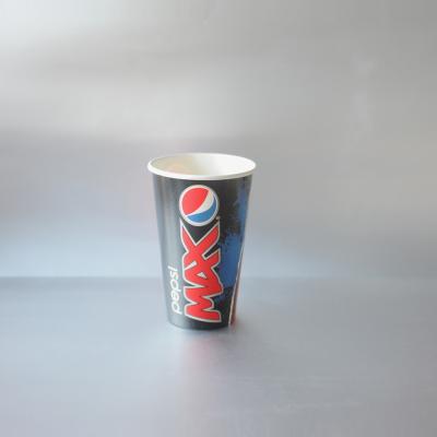 China Disposable Custom Logo Printed Cold Drink Paper Cups With PS Lid for sale