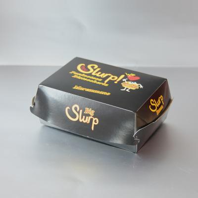 China Disposable White Cardboard Printed Hamburger Box For Fast Food for sale