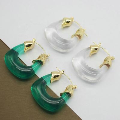 China Jelly Jelly Earrings Resin Earring Circles Green Peacock Earrings Jelly Jewelry Resin Clear White Acrylic Circles Transparent Earring Jelly Earrings for sale